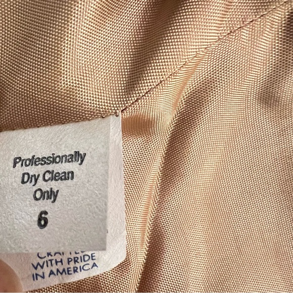 VINTAGE WILLIAM PEARSON Jacquard Three Piece Suit in Floral Tan Size 6 - Picture 15 of 16